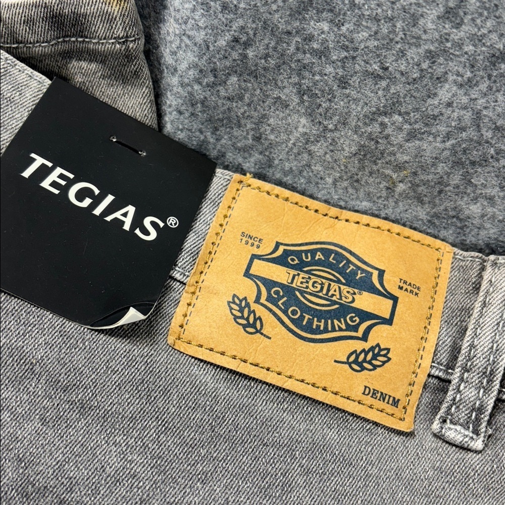 Tegias Gray stretchy large leg pocket jeans size 40 - Picture 4 of 10